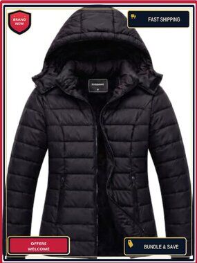 Women's Waterproof Down Coat Warm Winter Puffer Jacket Insulated Parka